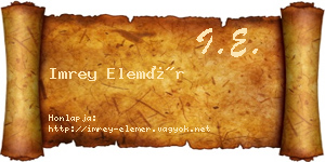 Imrey Elemér névjegykártya